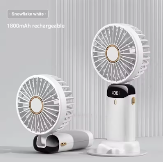 Mini Ventilateur Portable 5 Vitesses – Rechargable USB avec Écran & Support Téléphone