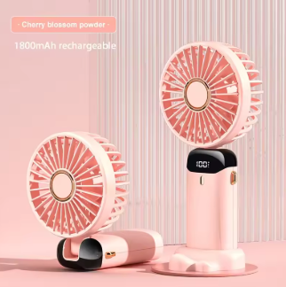 Mini Ventilateur Portable 5 Vitesses – Rechargable USB avec Écran & Support Téléphone